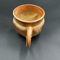 Handmade Carved Golden Yellow Mug