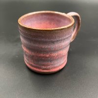 Small Handmade pink and purple ceramic mug