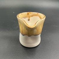 Handmade White and Golden Honey Ceramic Creamer