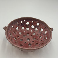 Hand-made Purple-Pink Pedestal Berry Bowl