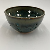 Hand-made Blue Green Berry Bowl and Plate