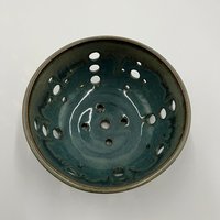 Hand-made Blue Green Berry Bowl and Plate