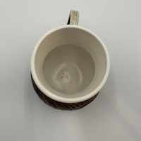 Large Handmade Carved Copper and White Mug