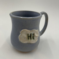 Handmade Light Blue “HI” Ceramic Mug