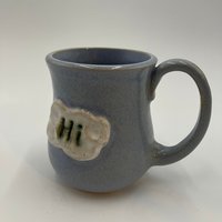 Handmade Light Blue “HI” Ceramic Mug