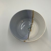 Handmade Beach Inspired Blue and White Serving Bowl