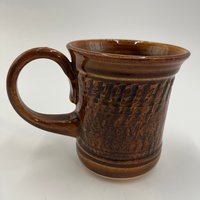 Handmade Ceramic Honey Glazed Chattered Mug