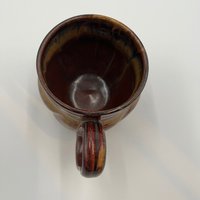 Handmade Earthy Red Carved Ceramic Mug with a lid