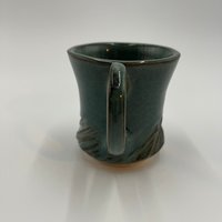 Handmade Carved Blue and Green Mug