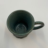 Handmade Carved Blue and Green Mug