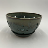 Hand-made Blue Green Berry Bowl and Plate