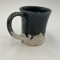 Handmade Carved Blue and White Mug