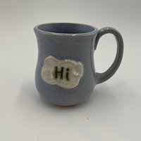 Handmade Light Blue “HI” Ceramic Mug