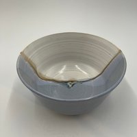 Handmade Beach Inspired Blue and White Serving Bowl