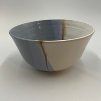 Handmade Beach Inspired Blue and White Serving Bowl