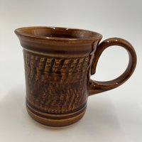 Handmade Ceramic Honey Glazed Chattered Mug