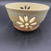 Hand-made Yellow Berry Bowl and Plate