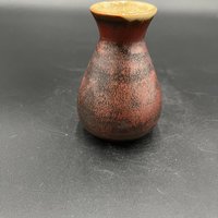 Handmade Black and Copper Ceramic Bud Vase