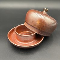 Handmade Wood fired Rustic Ceramic Butter Dish