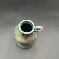 Hand-made Blue-Green Wood-fired Ceramic Bottle