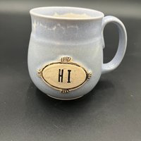 Handmade Light Blue “HI” Ceramic Mug