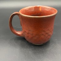 Handmade Ceramic Dragon Scale Inspired Earthy Red Mug