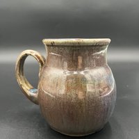 Wood fired Large Irridescent Blue-Green Mug - handmade