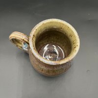 Wood fired Large Irridescent Blue-Green Mug - handmade