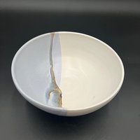 Handmade Blue and White Beach Inspired Ceramic Bowl