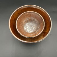 Wood fired, Hand made Ceramic Bowl Set - Earthy colors, rustic feeling