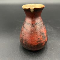 Handmade Black and Copper Ceramic Bud Vase