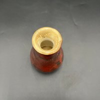 Handmade Black and Copper Ceramic Bud Vase
