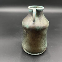 Hand-made Blue-Green Wood-fired Ceramic Bottle