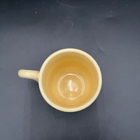 Small Carved Handmade Ceramic Yellow Mug - great for espresso