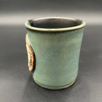 Handmade Ceramic Outdoor Inspired Earthy Green and Black Mug