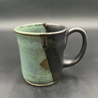 Handmade Ceramic Outdoor Inspired Earthy Green and Black Mug