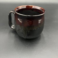 Handmade Ceramic Witch Inspired Black and Red Mug - Witch’s Brew