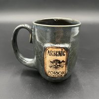 Handmade Ceramic “Poison” Inspired Black and Grey Mug - Arsenic