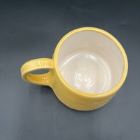 Handmade Honeybee Bright Yellow Ceramic Mug