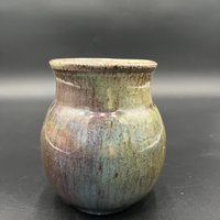 Wood fired Large Irridescent Blue-Green Mug - handmade