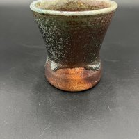 Wood fired Irridescent Blue-Green Mug - handmade