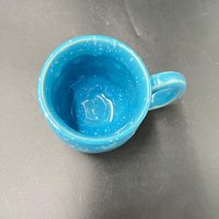 Handmade Bright Blue Polka Dot Ceramic Mug