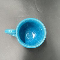 Handmade Bright Blue Polka Dot Ceramic Mug
