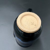 Handmade Black and Blue Ceramic “Huzzah” Mug