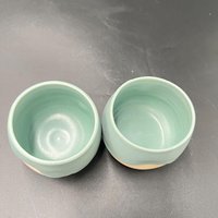 Hand-made Ice Blue Ceramic Tumbler Set