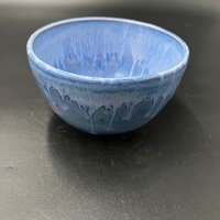 Handmade Blue Drip Glazed Ceramic Bowl