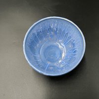 Handmade Blue Drip Glazed Ceramic Bowl