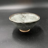 Handmade Small Black and White Ceramic Bowl