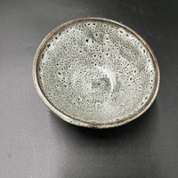 Handmade Small Black and White Ceramic Bowl