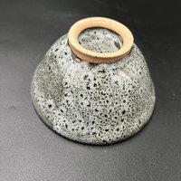 Handmade Small Black and White Ceramic Bowl